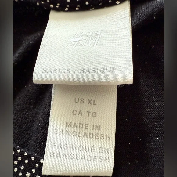 H&M Black and White Short Sleeve Top - Picture 3 of 4